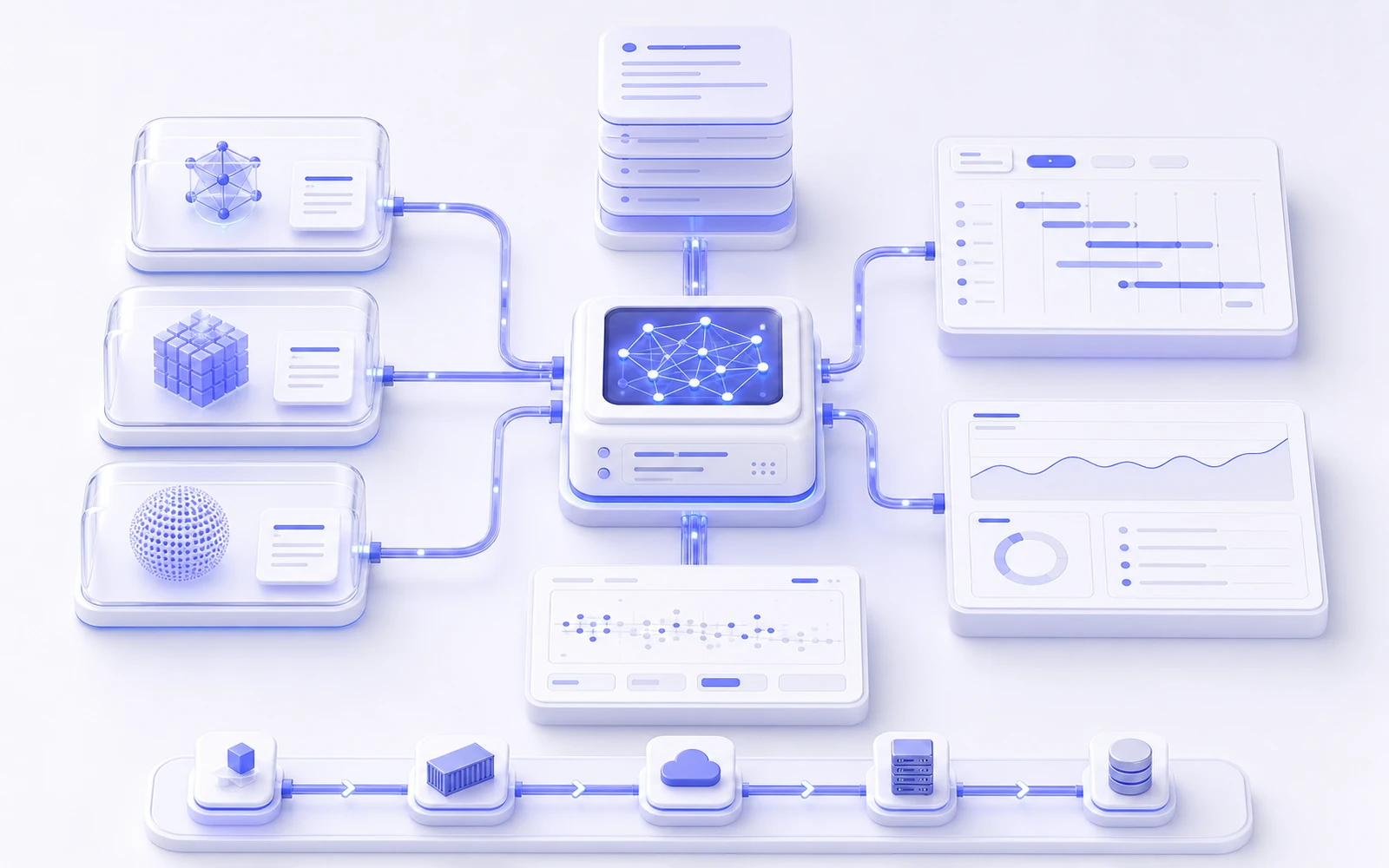 Platform connecting LLM application components to a central operations layer